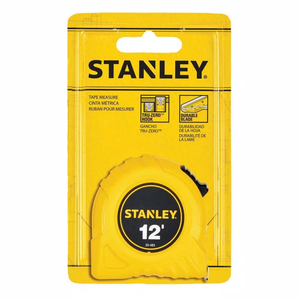 STANLEY 12 ft. x 1/2 in. Tape Measure with Polymer-Coated Blade and High-Impact ABS Case