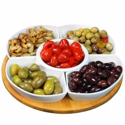 Elama Signature Collection Lazy Susan Appetizer and Condiment Server Set, 6-Piece Stoneware thumbnail 3