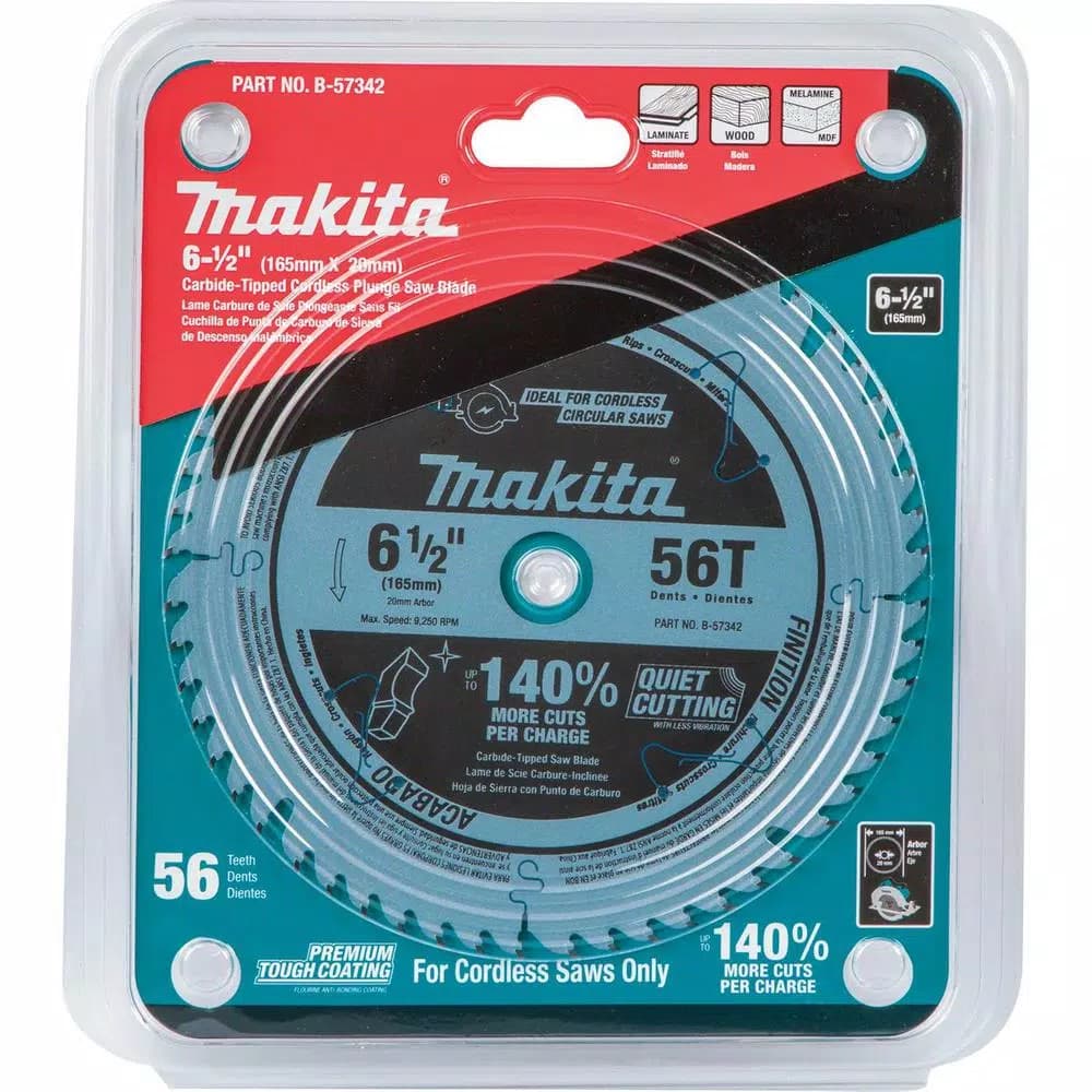 Makita 18V X2 LXT (36V) Brushless 6-1/2 in. Plunge Circular Saw with Bonus 56T Carbide Blade