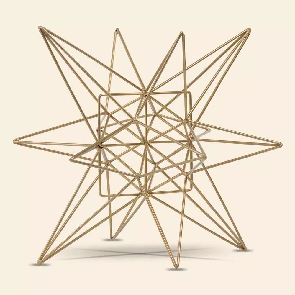 Crystal Art Gallery Gold Painted Metal Star Large Figurine - Modern Geometric Home Decor
