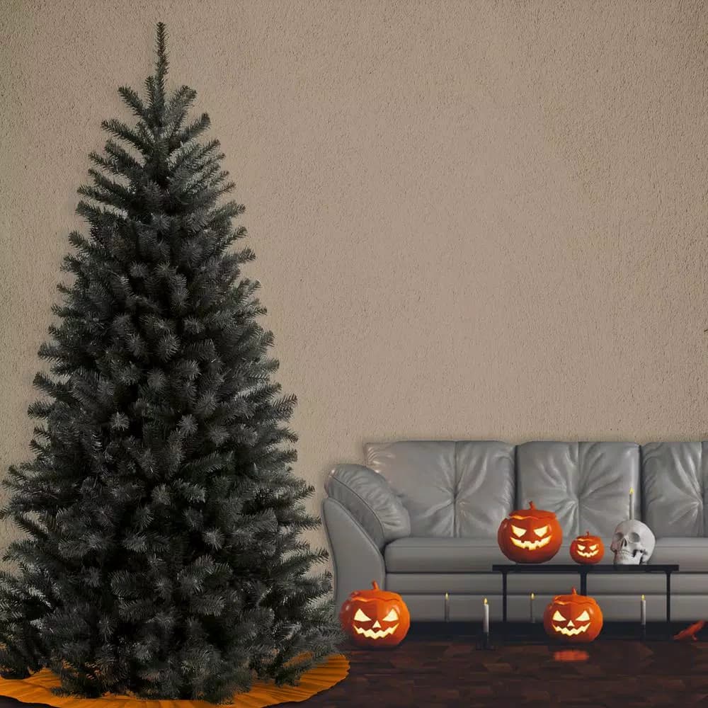 National Tree Company 7.5 ft. North Valley Black Spruce Artificial Christmas Tree, Unlit, Black