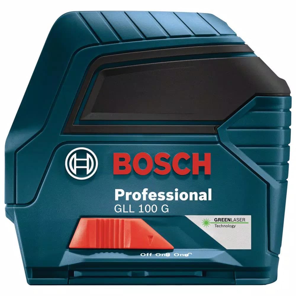 Bosch GLL 100 GX Green-Beam Self-Leveling Cross-Line Laser Level, 100 ft. (Factory Reconditioned)