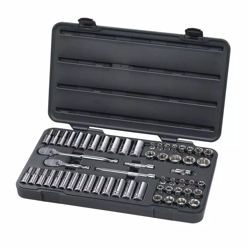 GEARWRENCH 57-Piece 3/8 in. Drive 6-Point SAE/Metric Ratchet and Socket Set