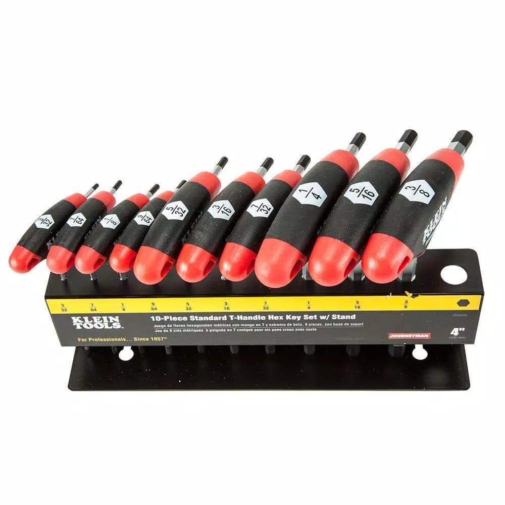 Klein Tools Journeyman 10-Piece SAE T-Handle Hex Key Set with Metal Stand