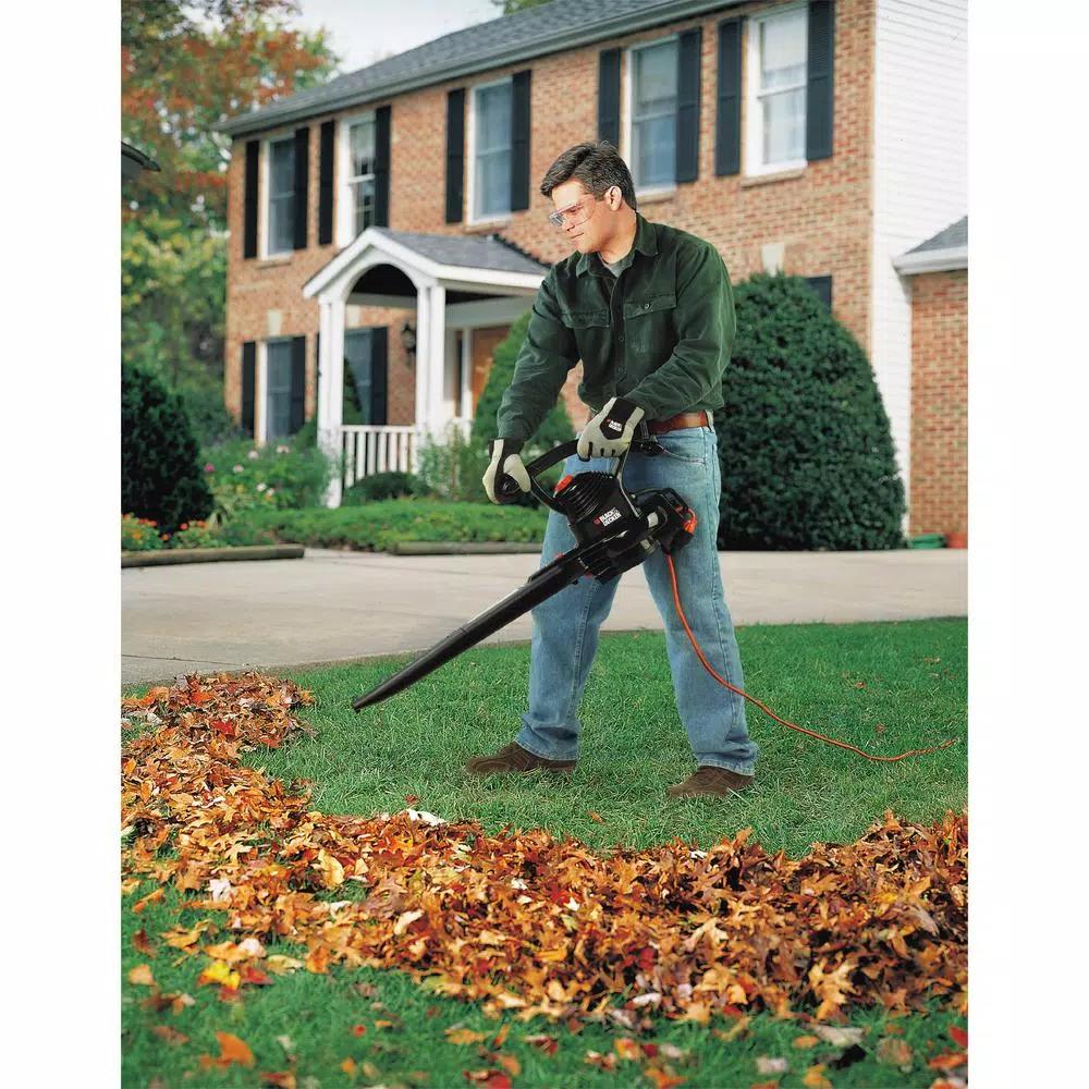 BLACK+DECKER 12 Amp Corded Electric 3-in-1 Handheld Leaf Blower, Vacuum, and Mulcher, 210 MPH, 300 CFM
