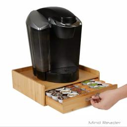 Mind Reader 32-Capacity Bamboo Brown K-Cup Storage Drawer with Lip Panel for Keurig thumbnail 3