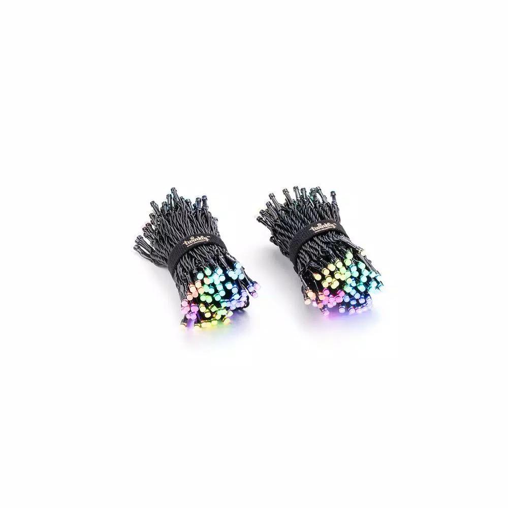 Unbranded Twinkly Smart 400 Bulb LED RGB+W String Lights, App-Controlled Warm White & Multi-Color, 100 ft