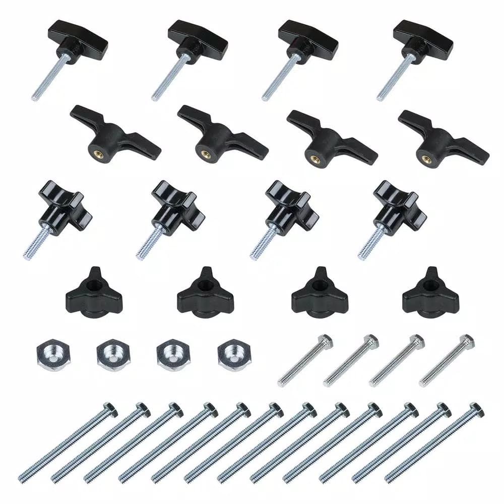 POWERTEC 71130 Jig and Fixture Hardware Kit, 36-Piece Set for T-Track and Miter Slots