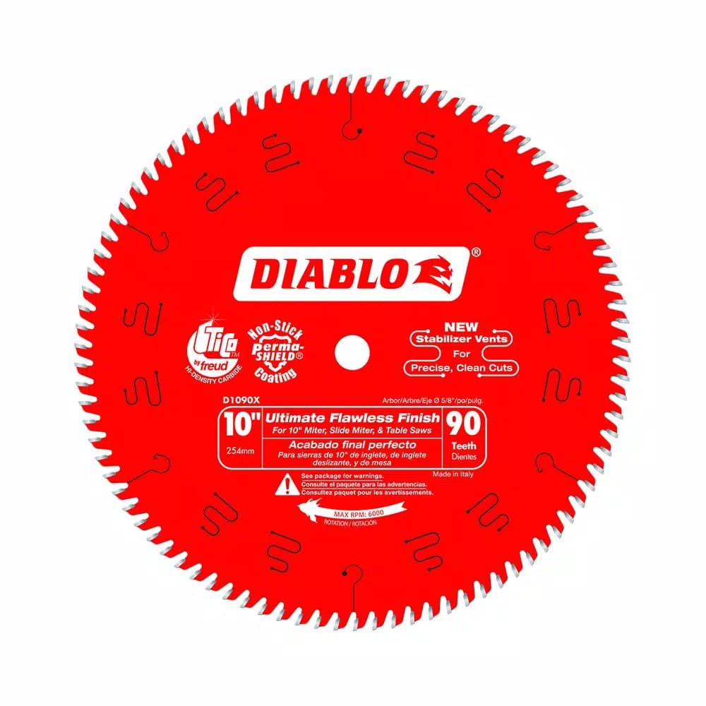 Diablo 10 in. 90-Teeth Ultimate Polished Finish Circular Saw Blade, 25-Pack