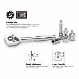 Capri Tools 51-Piece 1/4 in. Drive SAE/Metric Master Socket Set with Ratchet and Accessories thumbnail 5