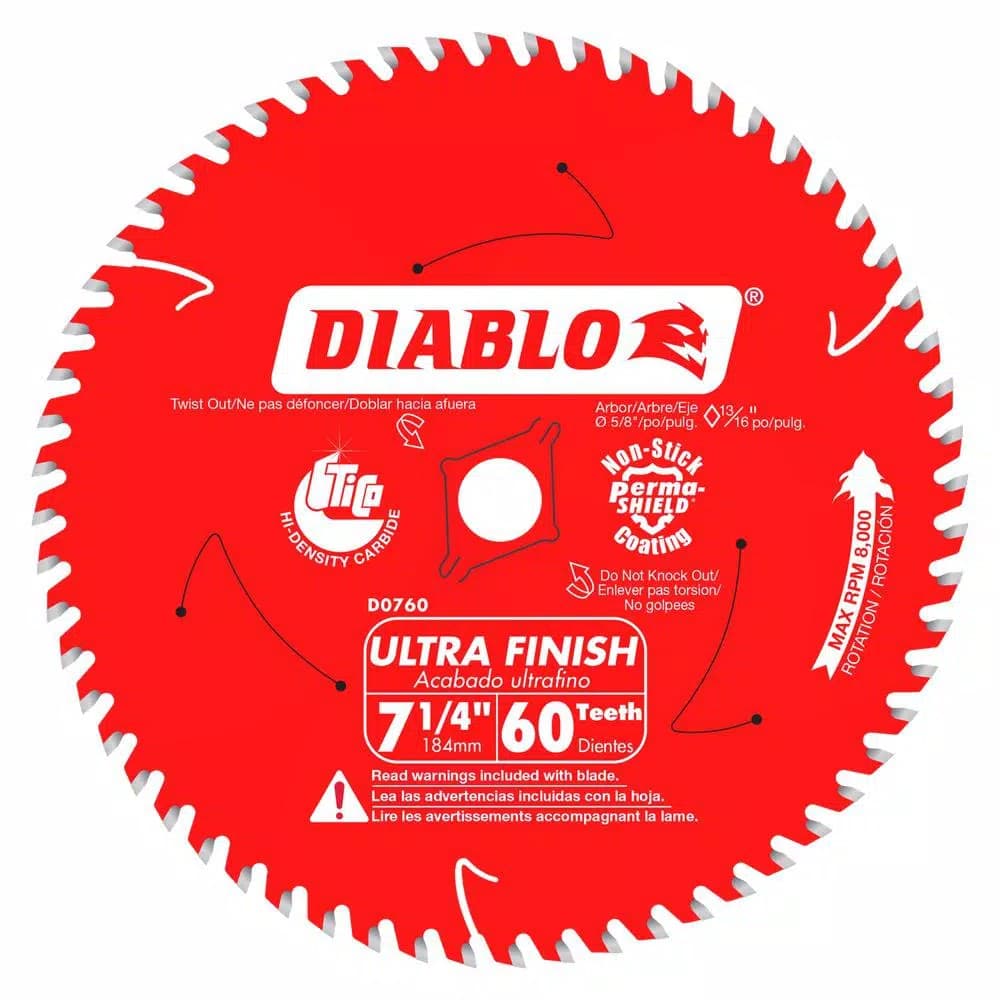Diablo 7-1/4 in. 60-Tooth Ultra Finish Circular Saw Blade