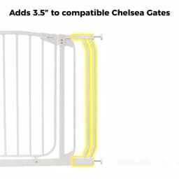 Dreambaby 3.5 in. Gate Extension for Chelsea Series Standard Height Child Safety Gates, White thumbnail 2
