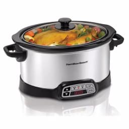 Hamilton Beach 6 Qt. Programmable Silver Slow Cooker with Temperature Controls thumbnail 1