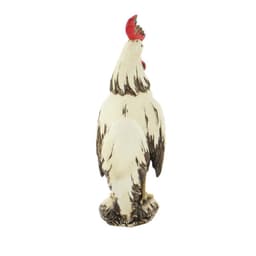 LITTON LANE 15 in. Rooster Decorative Sculpture - White, Red, and Brown Farmhouse Statuary thumbnail 3