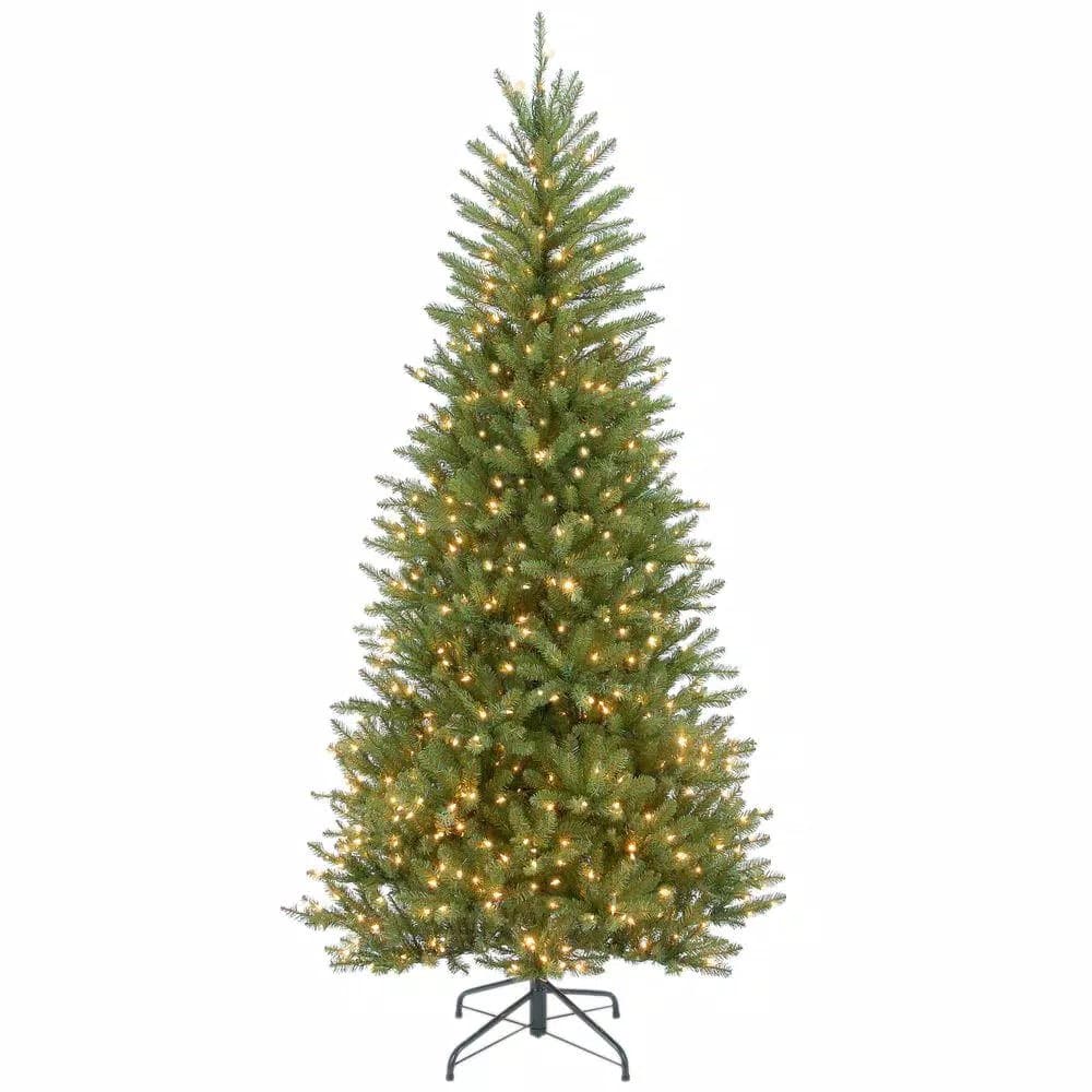 National Tree Company 7.5 ft. Dunhill Slim Fir Artificial Christmas Tree with 600 Clear Warm Lights