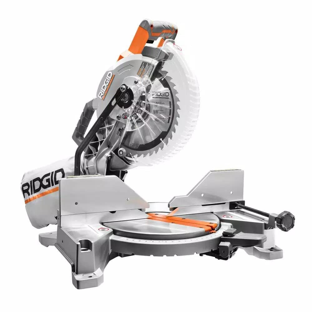 RIDGID 10 in. Dual Bevel Compound Miter Saw, 15 Amp, with LED Cut Line Indicator
