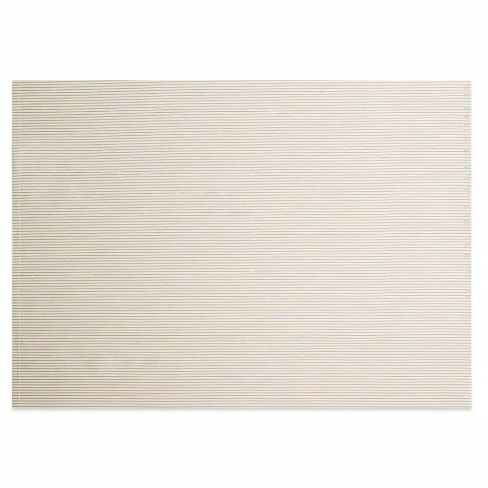 Heritage Lace Tan and White Striped Cotton Ticking Tablecloth - Farmhouse Style