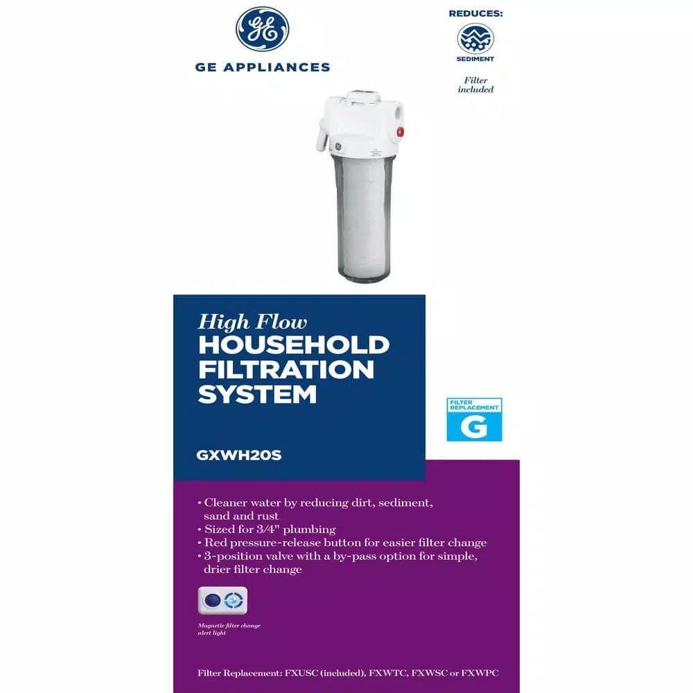 GE Whole House Water Pre-Filtration System with 3-Position Bypass Valve