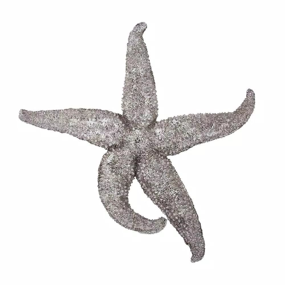 Unbranded Medium Starfish Wall Sculpture - Coastal Silver Pewter Resin Decor