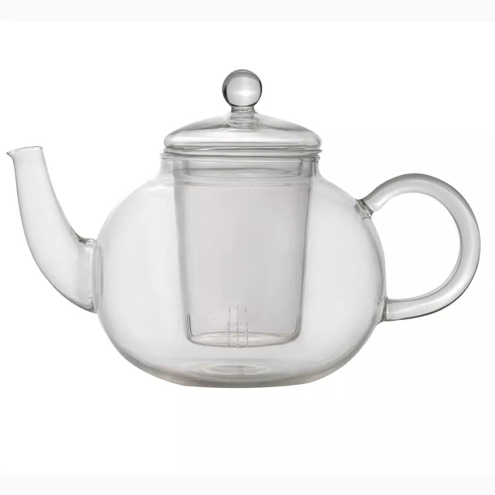 BergHOFF Essentials 4-Cup Glass Teapot with Removable Glass Infuser, Clear