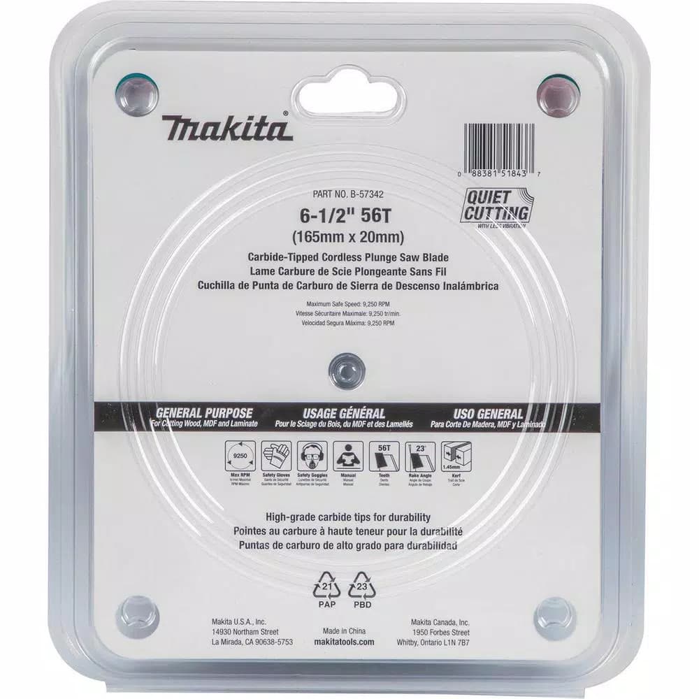 Makita 18V X2 LXT (36V) Brushless 6-1/2 in. Plunge Circular Saw with Bonus 56T Carbide Blade