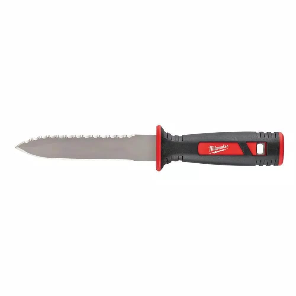 Milwaukee 11 in. Stainless Steel Partially Serrated Duct Knife with Sheath