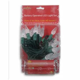 Brite Star 35-Light C6 LED Battery-Operated White String Lights (Set of 2) thumbnail 2