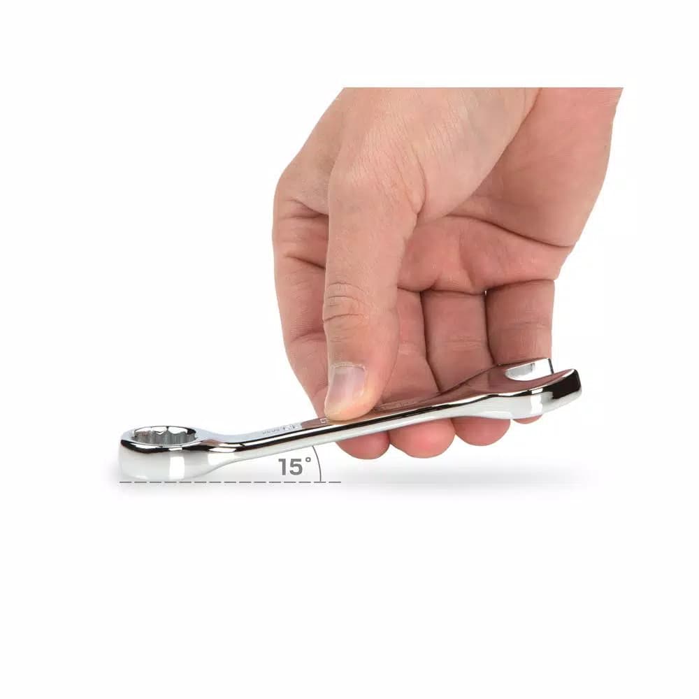 TEKTON 15 mm Stubby Combination Wrench, Chrome Vanadium Steel