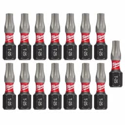 Milwaukee SHOCKWAVE T25 Torx 1 in. Impact Rated Steel Driver Bits, 15-Pack thumbnail 1