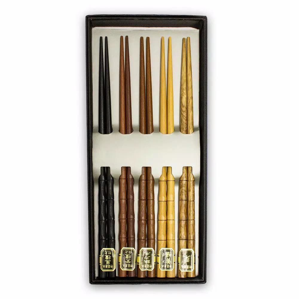 BergHOFF Bohemian Bamboo Chopsticks, Multi-Color Set of 5 Pairs