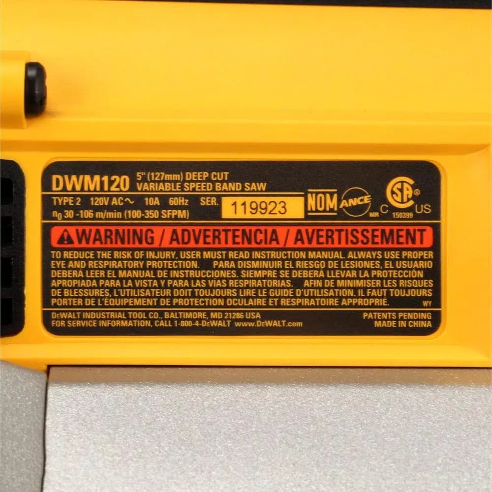 DEWALT 10 Amp Portable Deep Cut Band Saw Kit with Case