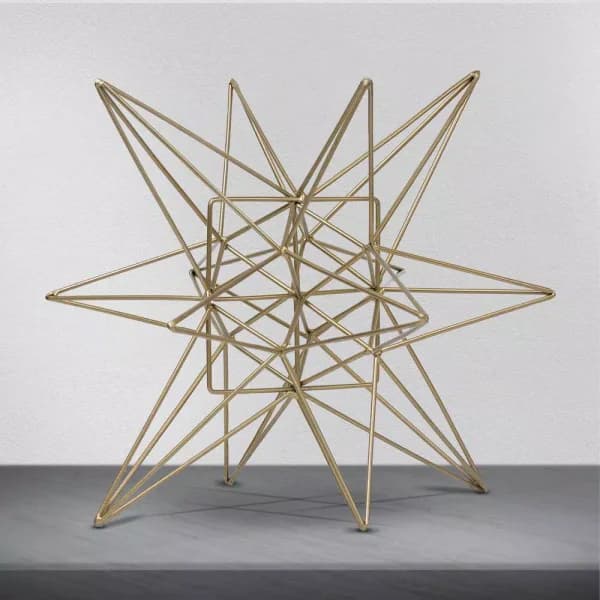 Crystal Art Gallery Gold Painted Metal Star Large Figurine - Modern Geometric Home Decor