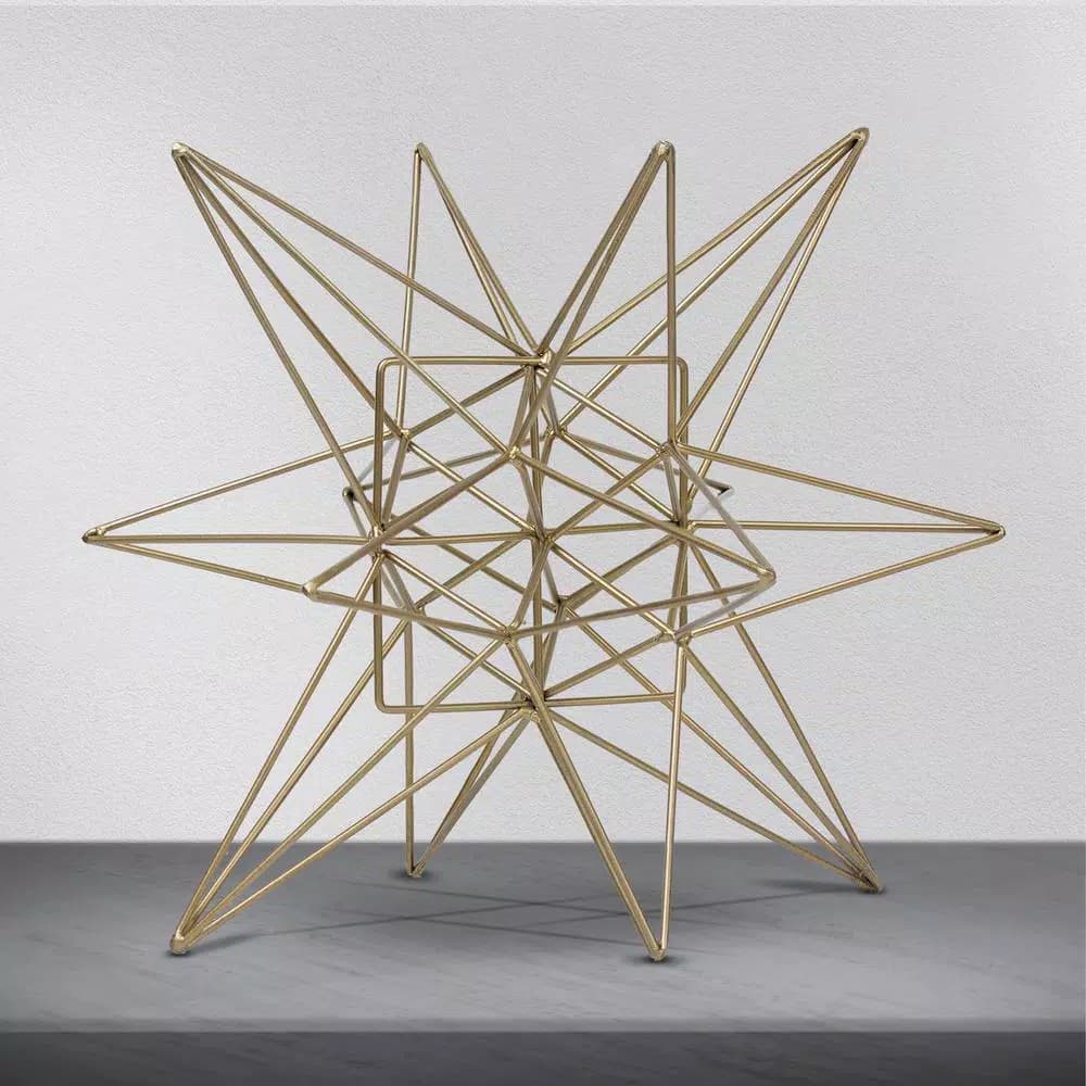 Crystal Art Gallery Gold Painted Metal Star Large Figurine - Modern Geometric Home Decor