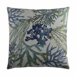 Unbranded Reef Blue Graphic Down Throw Pillow - 24 x 24 in. Coastal Style Square Pillow thumbnail 1