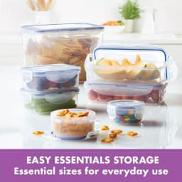 LOCK & LOCK Easy Essentials 18-Piece Food Storage Container Set with Airtight Lids, BPA-Free Plastic thumbnail 2