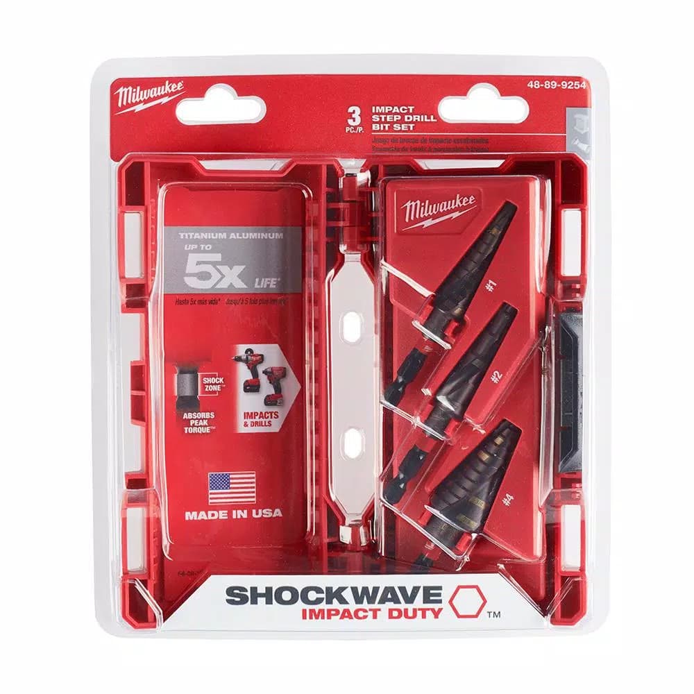 Milwaukee SHOCKWAVE Impact Duty Titanium Step Bit Kit, 3-Piece