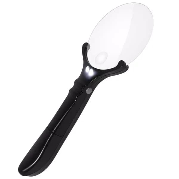 SecurityMan Handheld Magnifying Glass with 2 LED Lights - 3X/5X Dual Lens Illuminated Magnifier