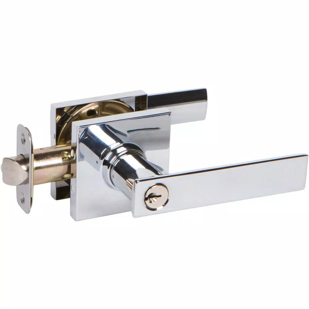 Delaney HK Series Contemporary Polished Chrome Straight Entry Door Lever Lockset