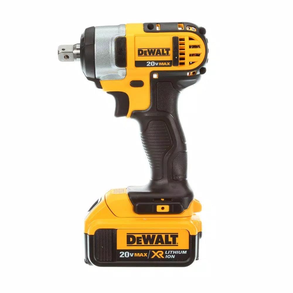 DEWALT 20V MAX Cordless 1/2 in. Impact Wrench Kit with (2) 4 Ah Batteries, Charger, and Case