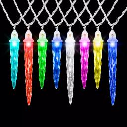 LightShow 12.5 ft. 12-Light Color Changing LED Icicle Christmas String Light Set, Multi-Color thumbnail 2