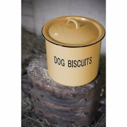 3R Studios Yellow Metal Dog Biscuit Container with Lid and Distressed Finish thumbnail 3