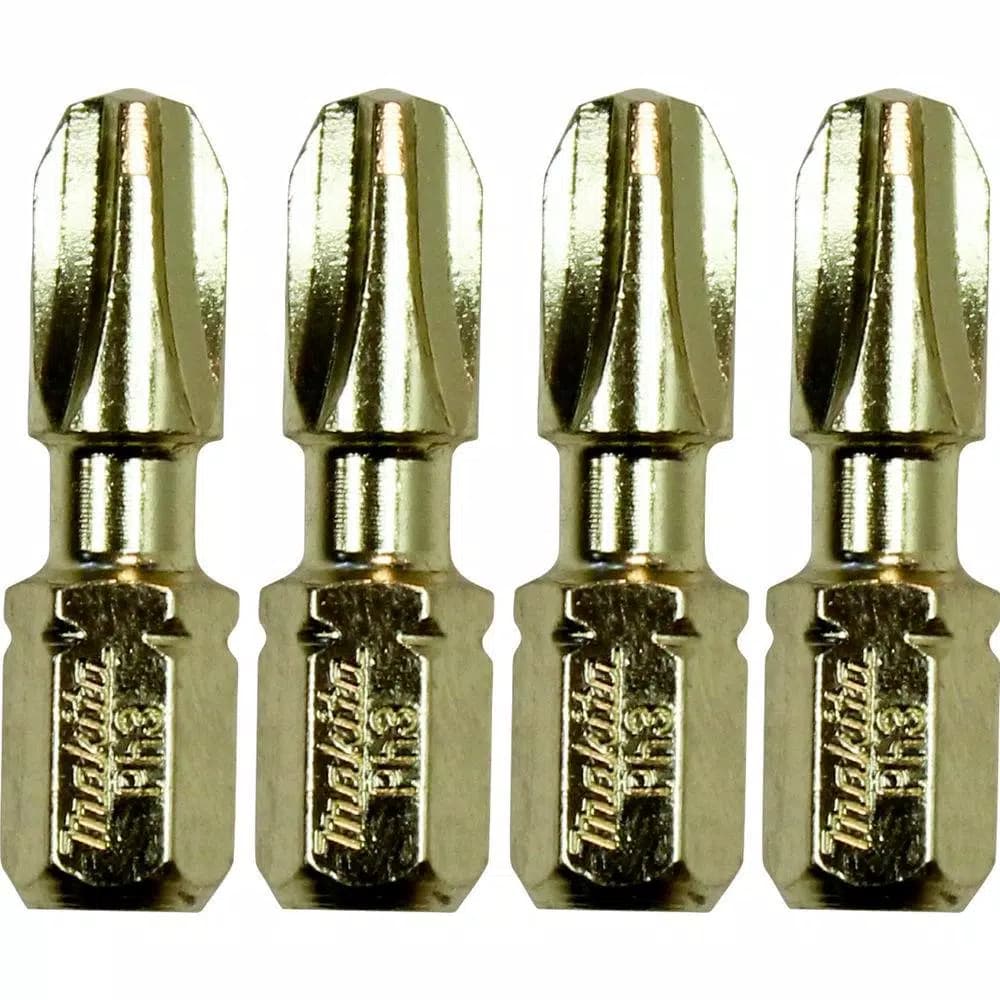 Makita Impact GOLD #3 Phillips Steel Insert Bit, 4-Piece Set