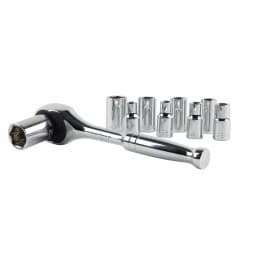 Klein Tools 1/4 in. Drive 13-Piece Socket Wrench Set with Hinged Metal Storage Box thumbnail 4