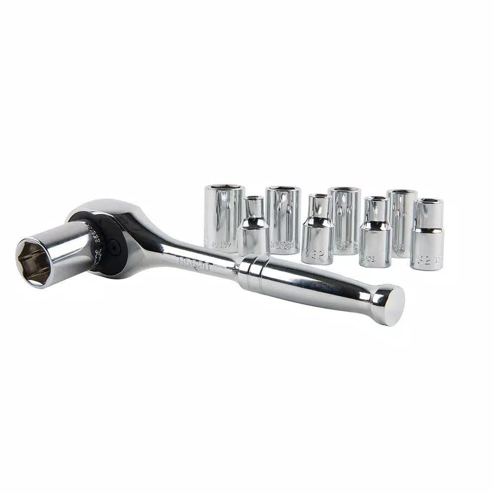Klein Tools 1/4 in. Drive 13-Piece Socket Wrench Set with Hinged Metal Storage Box