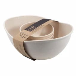 Unbranded EVO Sustainable Goods White Wood-Plastic Composite Serving Bowl Set, 5-Piece thumbnail 3