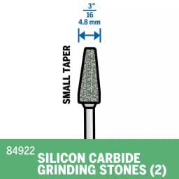 Dremel Dermal 84922 3/16 in. Silicon Carbide Cone Grinding Stone for Glass, Stone & Ceramic (2-Pack) thumbnail 3