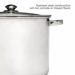 Ecolution Pure Intentions 16 Qt. Stainless Steel Stock Pot with Glass Lid thumbnail 4