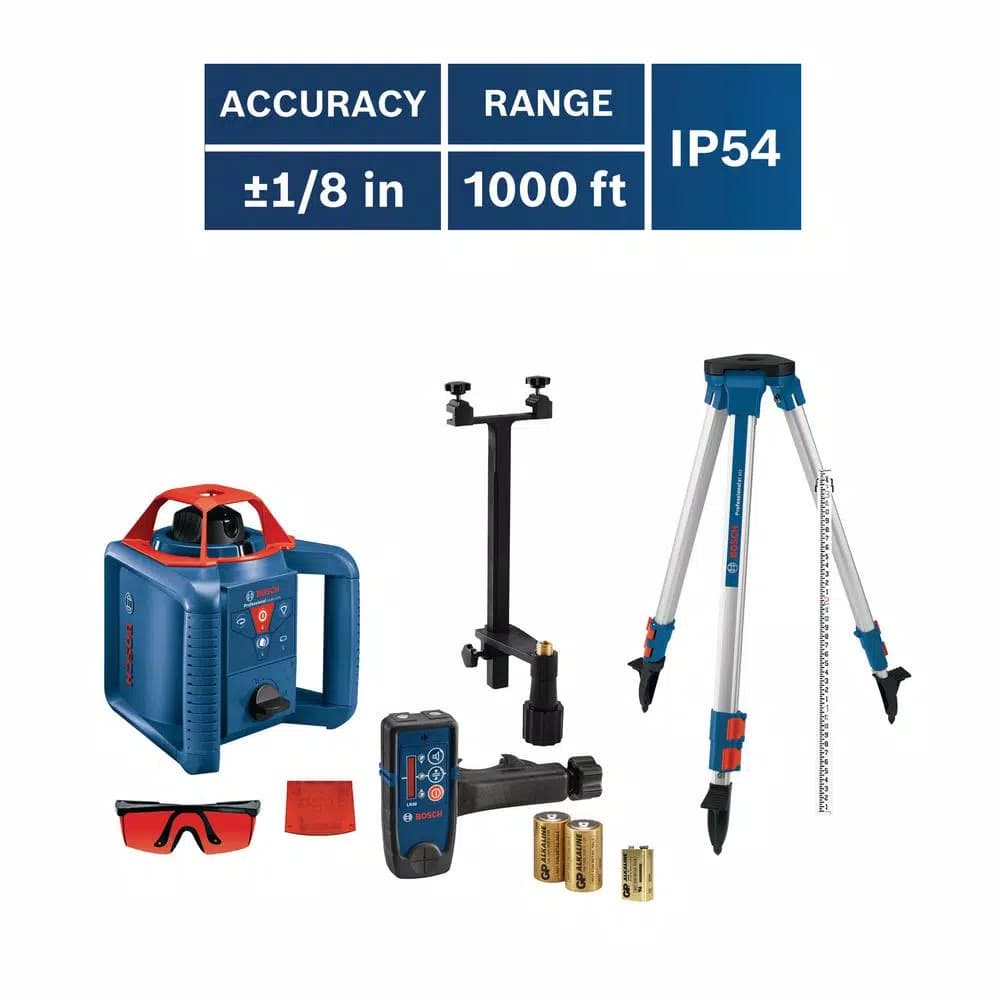 Bosch GRL800-20HVK Self-Leveling Rotary Laser Level Kit with 800 ft. Range