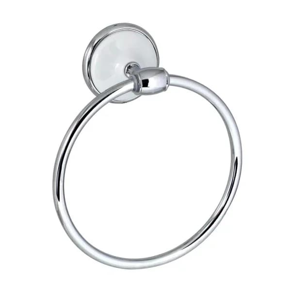 MODONA ARORA White Porcelain and Polished Chrome Towel Ring