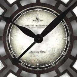 FirsTime Majestic 29 in. Round Hollow Wall Clock, Aged Espresso Brown thumbnail 3